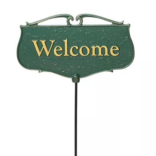 Whitehall Welcome Garden Sign (Green/Gold)