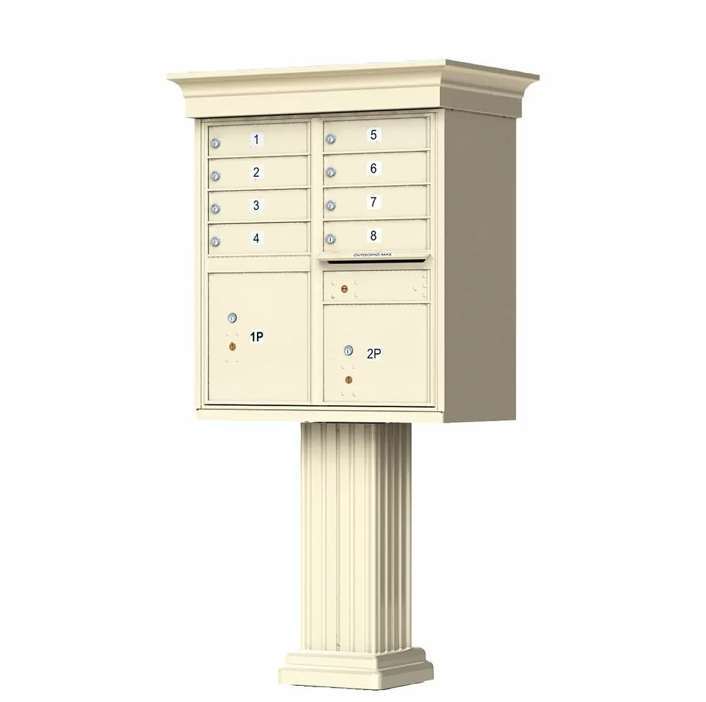 Cluster Box Unit With Crown Cap and Pillar Pedestal - 8 Compartments