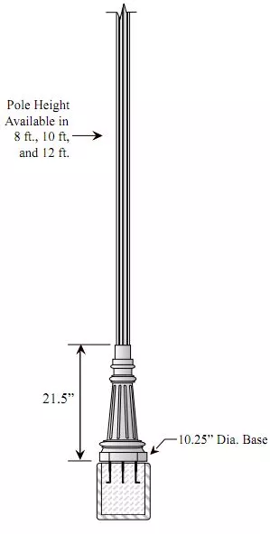 Commercial Light Pole Bases Pole Street Light | DF LED 7750 | Single