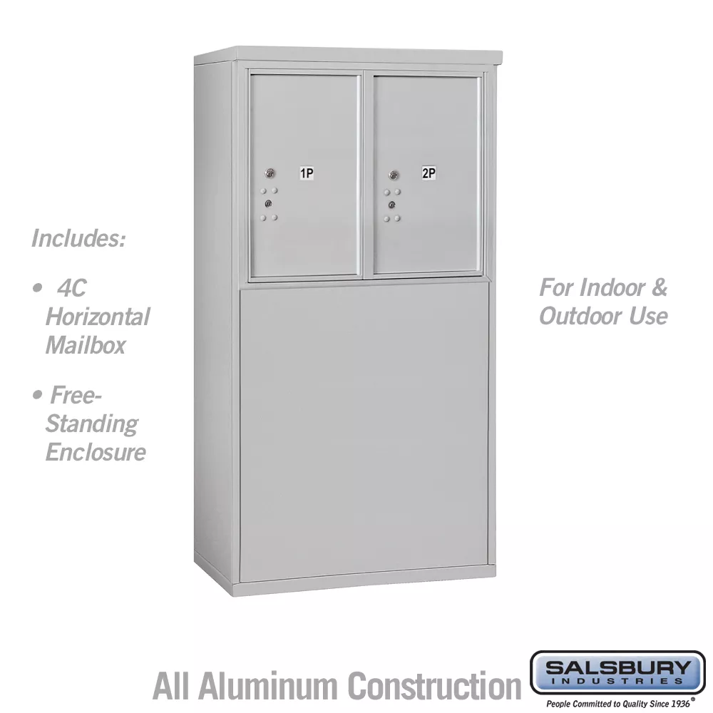 Salsbury 6 Door High Free-Standing 4C Horizontal Parcel Locker with 2 Parcel Lockers with USPS Access