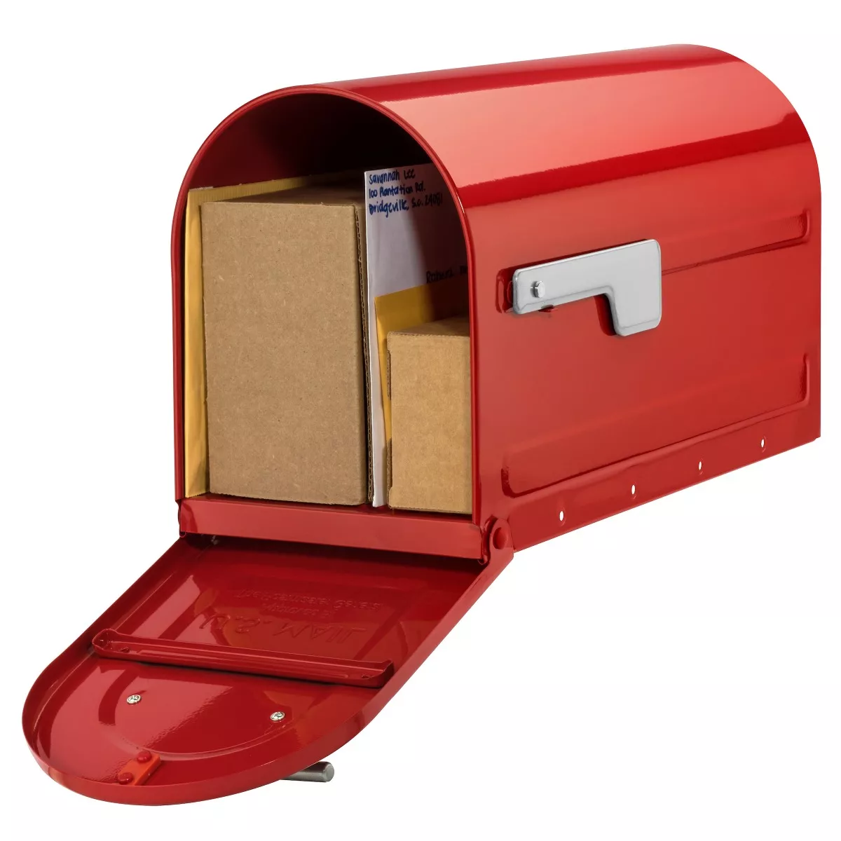 Boulder Post Mount Mailbox – Modern Galvanized Steel Large Mailbox