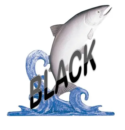 Whitehall Large Bell with Trout Ornament Black