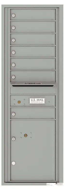 Front Loading Commercial Mailbox - 7 Tenant Doors and 1 Parcel Locker - Single Column