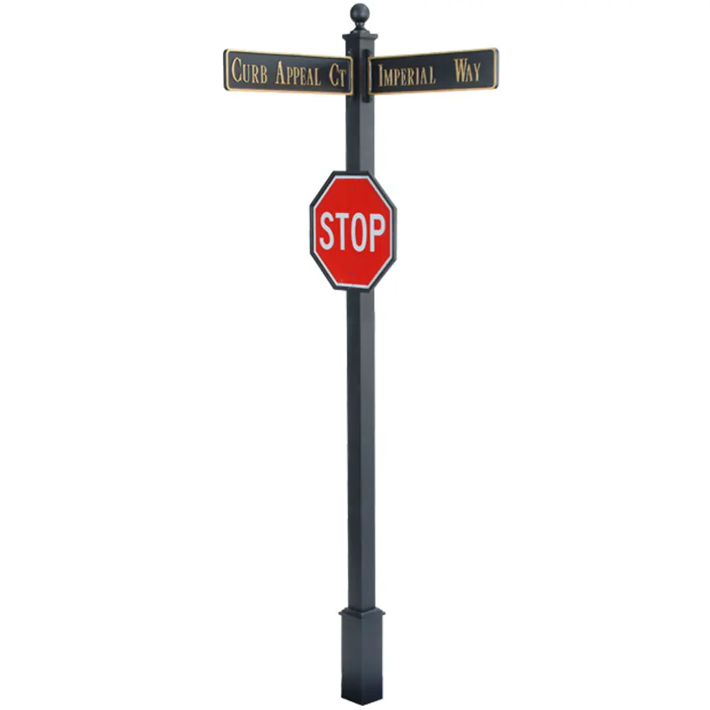 Estate Square Post Street Sign with Cast Blades and 24