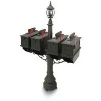 1812 Black Port Hill Plastic Mailboxes with Lantern Post 1812 Black Port Hill Plastic Mailboxes with Lantern Post