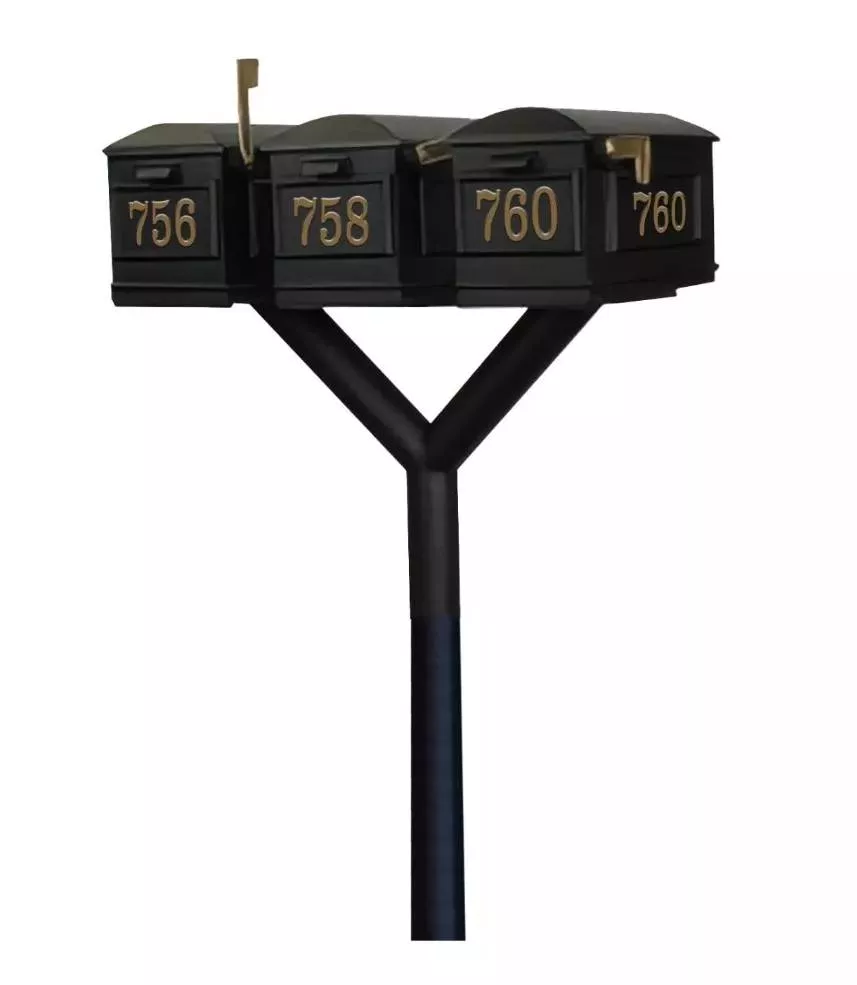 Penfield Triple “Y” Aluminum Mailbox Post System – Multi-Family Combo