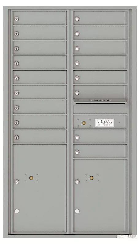 Front-Loading Commercial Mailbox w/ 17 Tenant Doors