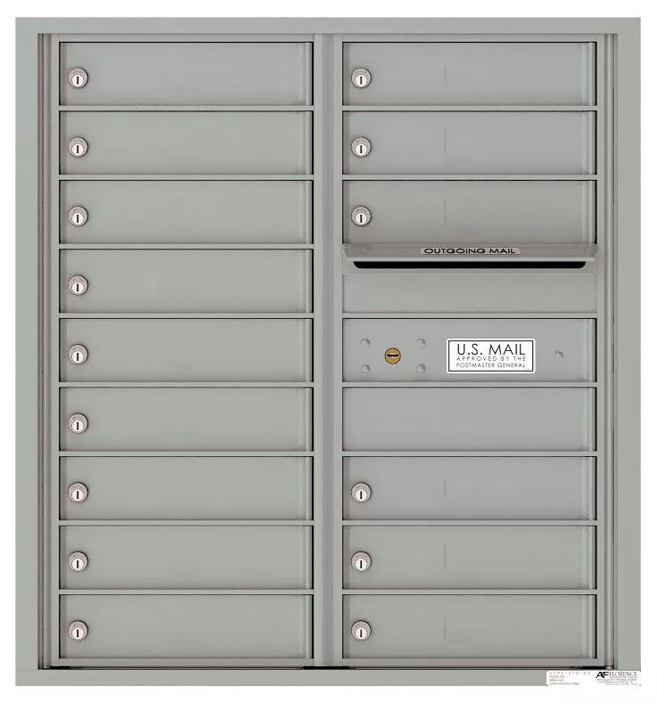 Front-Loading Double Column Mailbox w/ 15 Tenant Doors