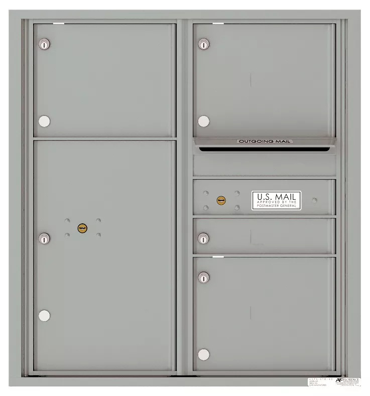 Double Column Front-Load Mailbox with 4 Tenant Compartments