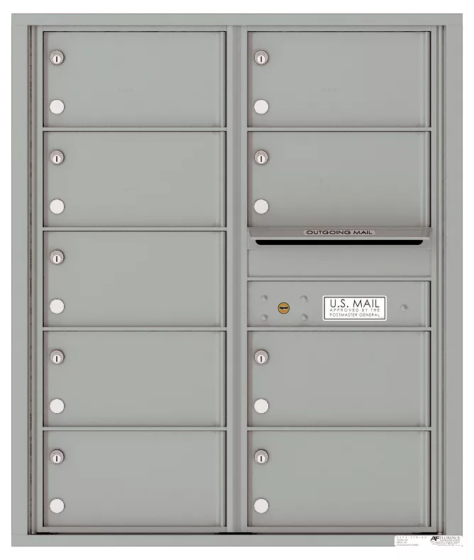 Versatile Front Loading Double Column Commercial Mailbox with 9 Tenant ...