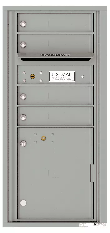 Versatile Front Loading Single Column Commercial Mailbox with 4 Tenant ...