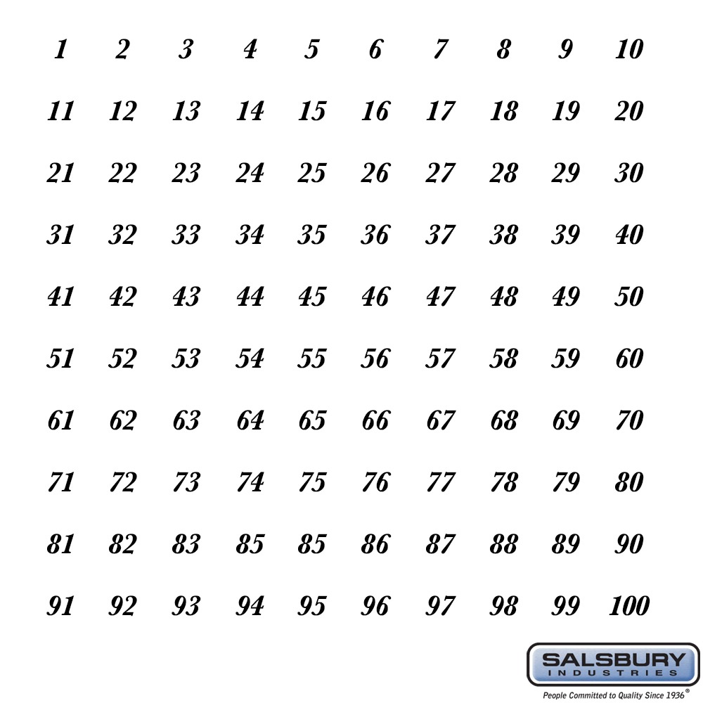 Salsbury 2195 Adhesive Mailbox Address Numbers