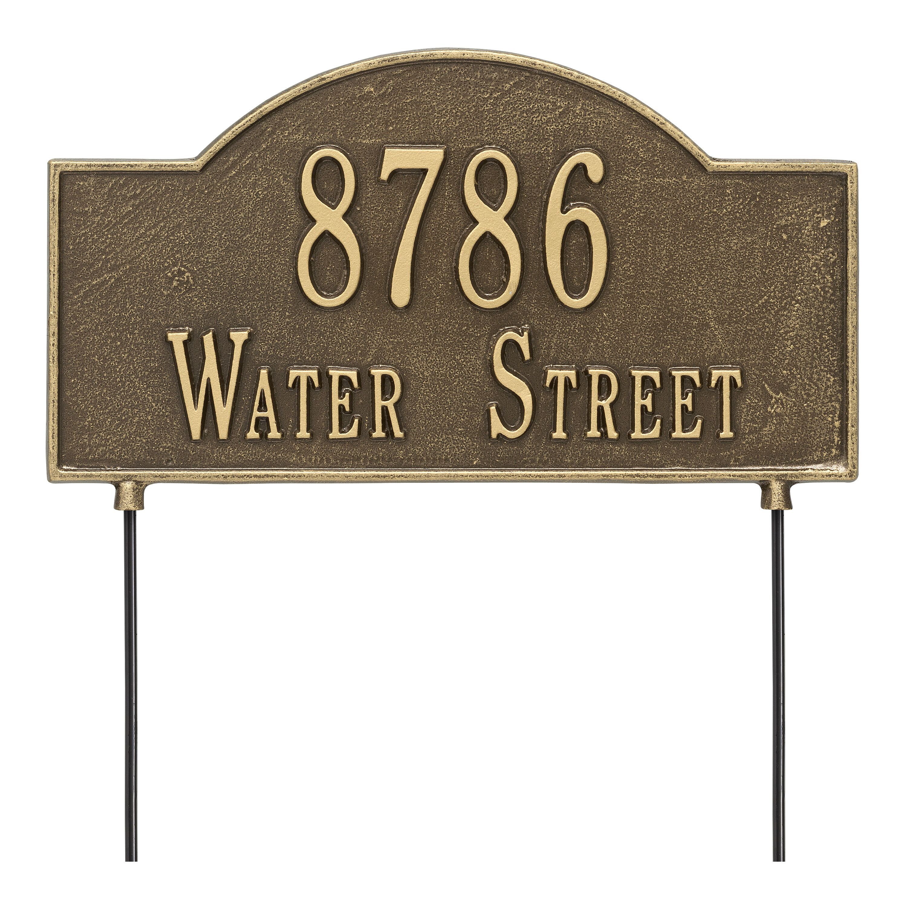 Personalized 2-Sided Arch plaque - Standard - Lawn - 2 Line 