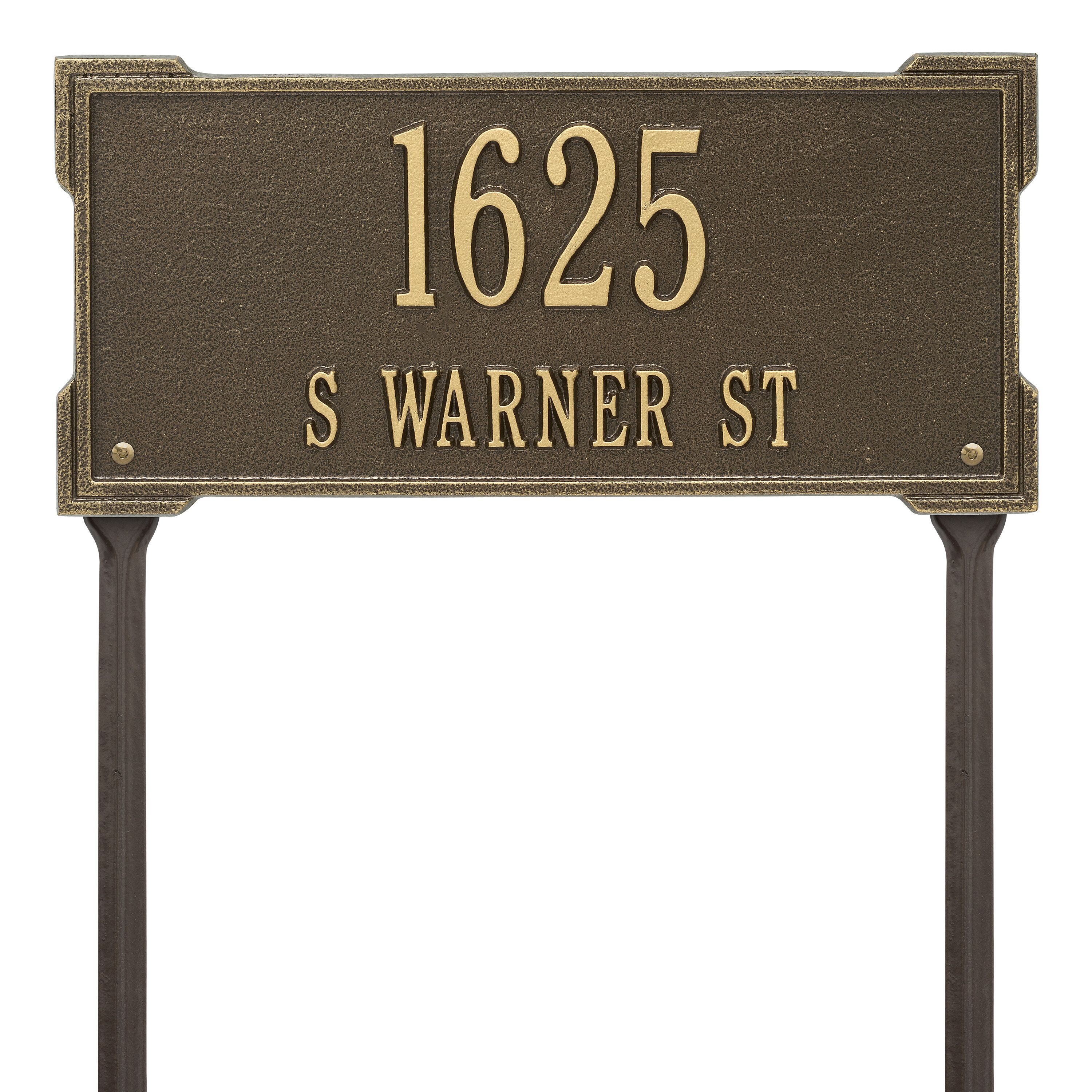 Personalized Roanoke Plaque - Standard -Lawn - 2 Line 