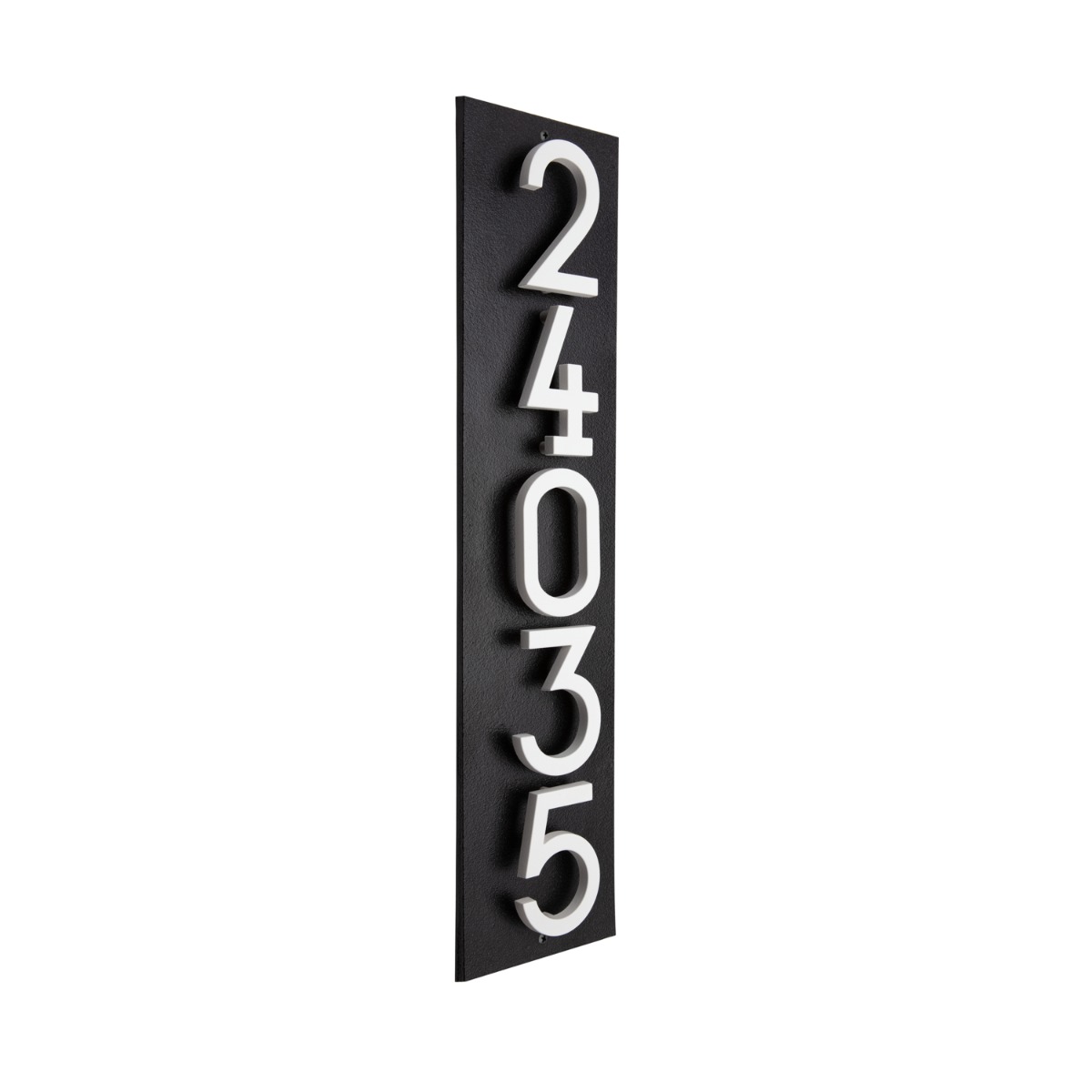 Whitehall Floating Stand-off 5-Number Vertical Plaque Modern House Numbers with Sleek Aluminum Backplate & Enhanced Visibility
