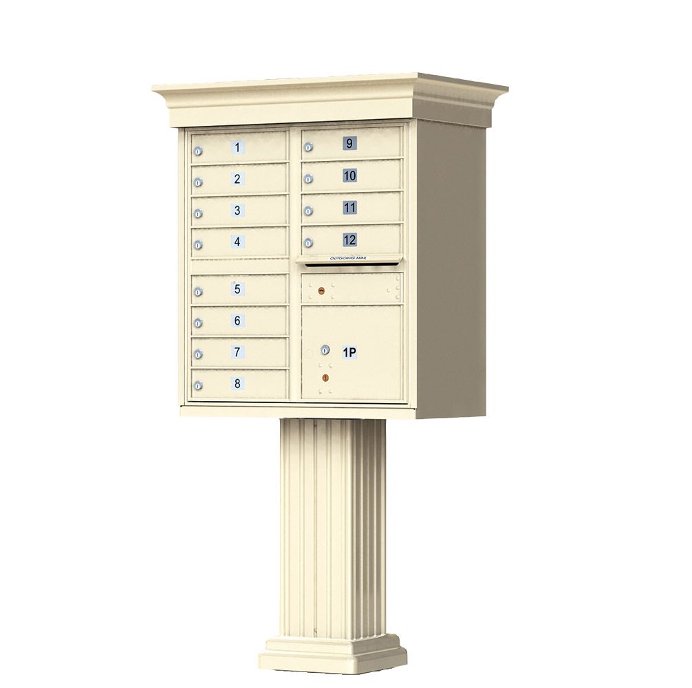 Cluster Box Unit with Crown Cap and Pillar Pedestal  Accessories -12 Compartments