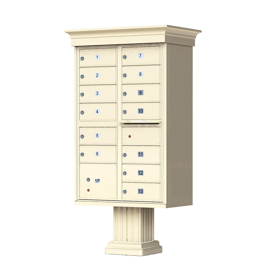 Cluster Box Unit With Crown Cap and Pillar Pedestal -13 Compartments