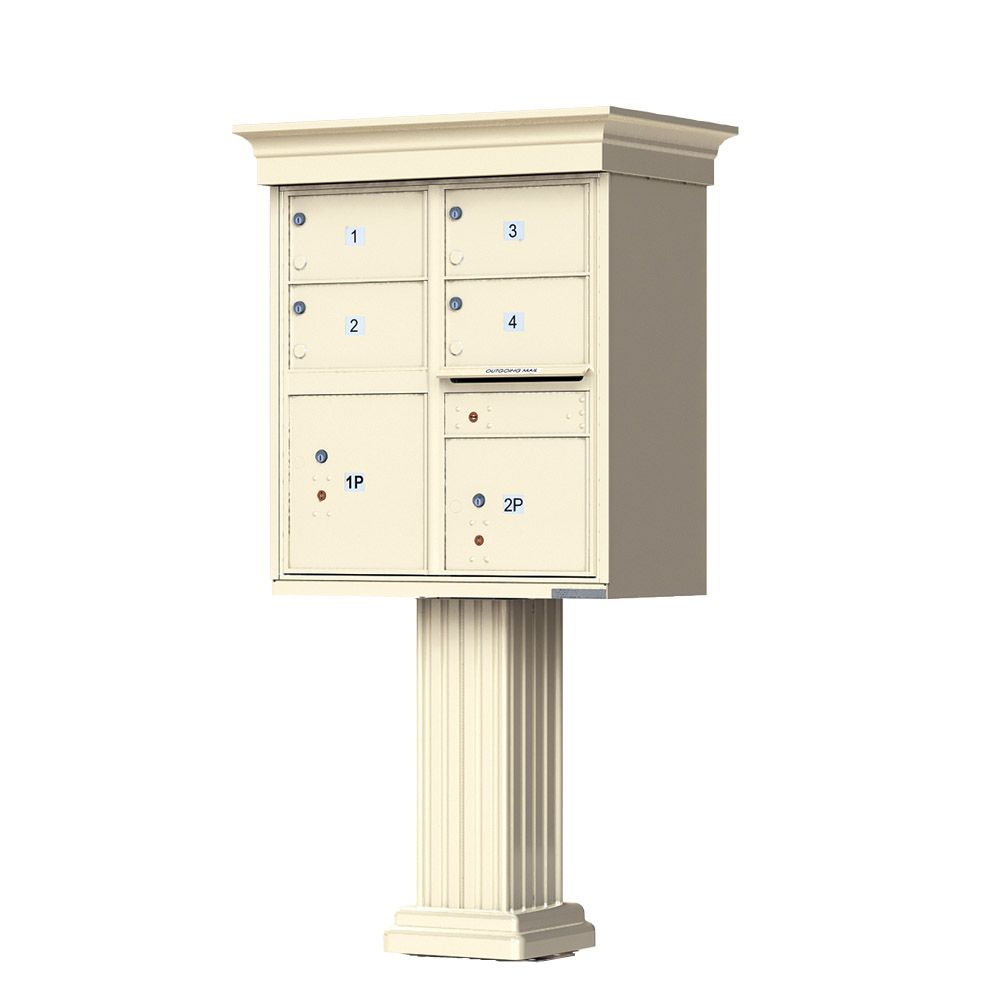 Decorative Crown Cap 4 Door CBU Mailboxes with Extra Large Tenant Doors