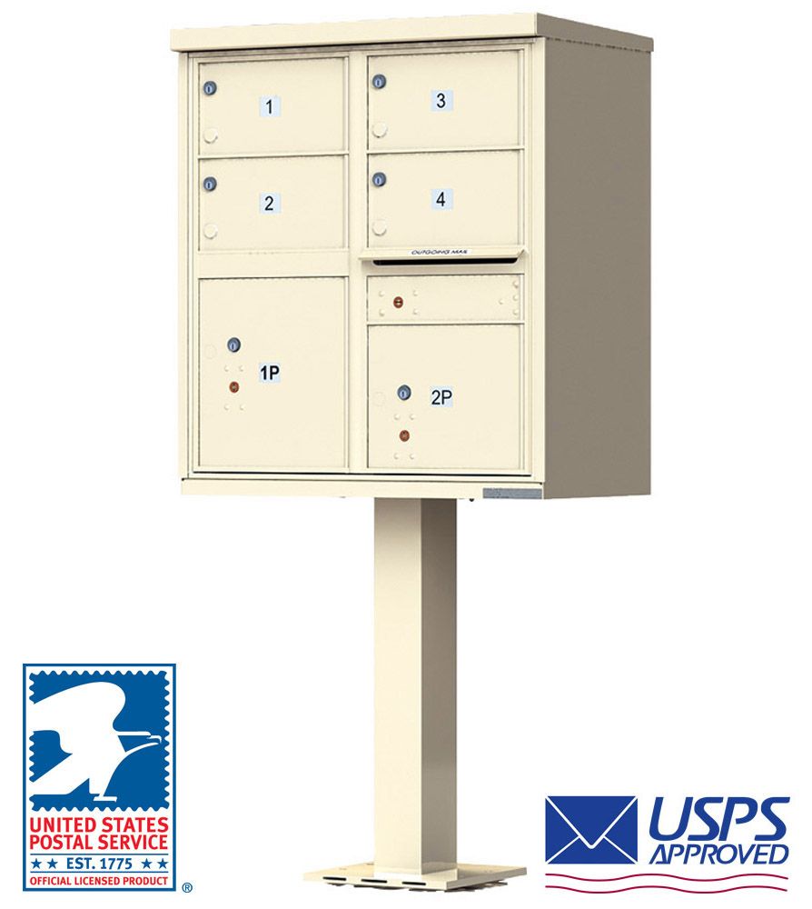 4 Door CBU Mailboxes with Extra Large Tenant Doors