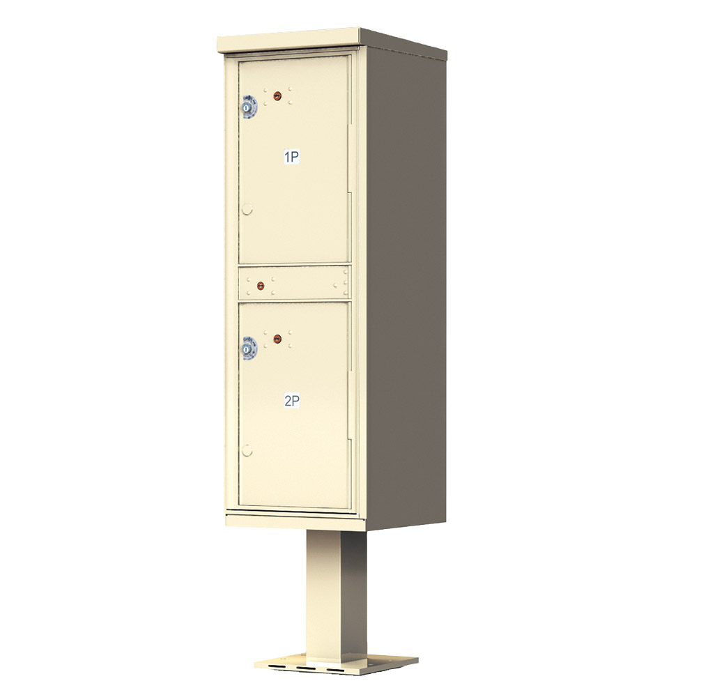 Outdoor Parcel Locker with Pedestal - 2 Parcel Lockers for Cluster Mailboxes