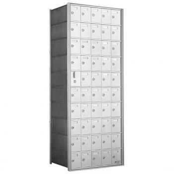10 Doors High x 5 Doors (49 Tenants) 1600 Series Front-Load Private Distribution Cluster Mailbox in Anodized Aluminum Finish