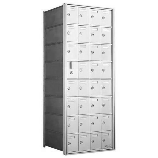 8 Doors High x 4 Doors (31 Tenants) 1600 Front-Load Private Distribution Mailbox in Anodized Aluminum Finish