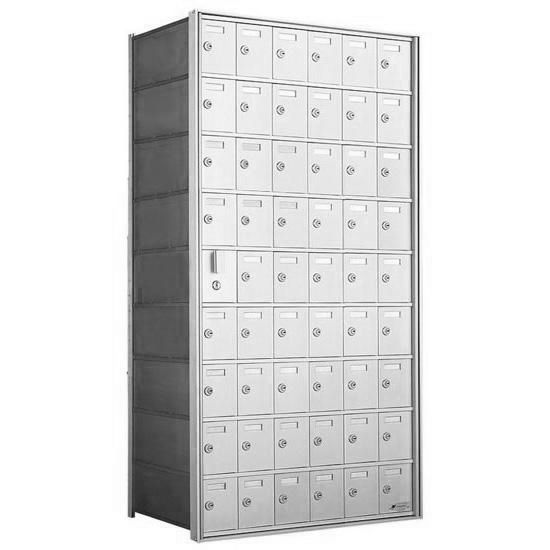 9 Doors High x 6 Doors (53 Tenants) 1600 Front-Load Private Distribution Mailbox
 in Anodized Aluminum Finish