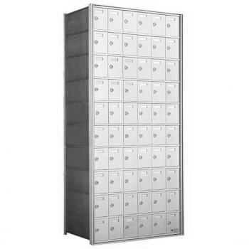 10 Doors High x 6 Doors (60 Tenants) 1700 Series Rear-Load Private Distribution Horizontal Mailbox in Anodized Aluminum Finish
