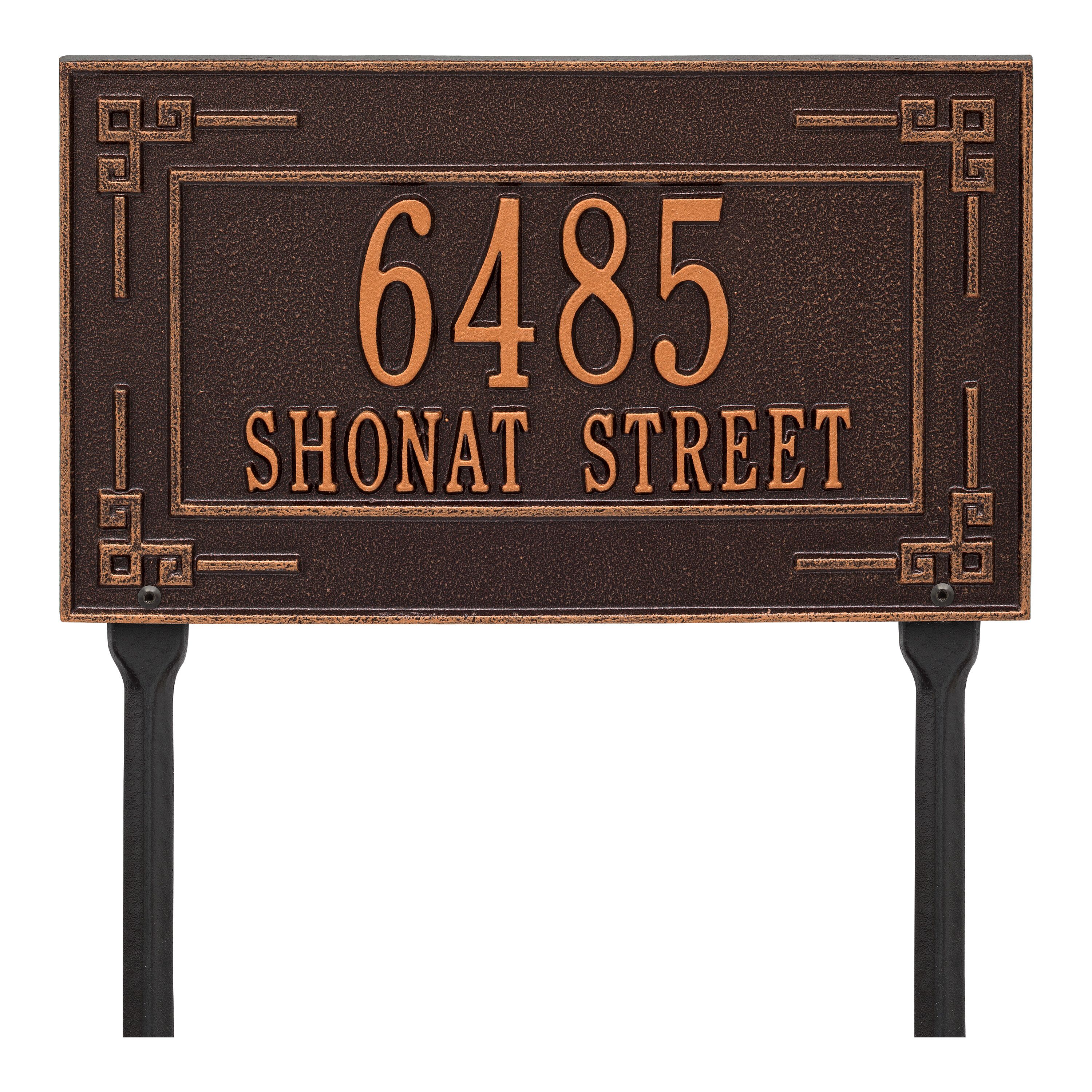 Personalized Key Corner Plaque - Standard - Lawn - 2 Line 