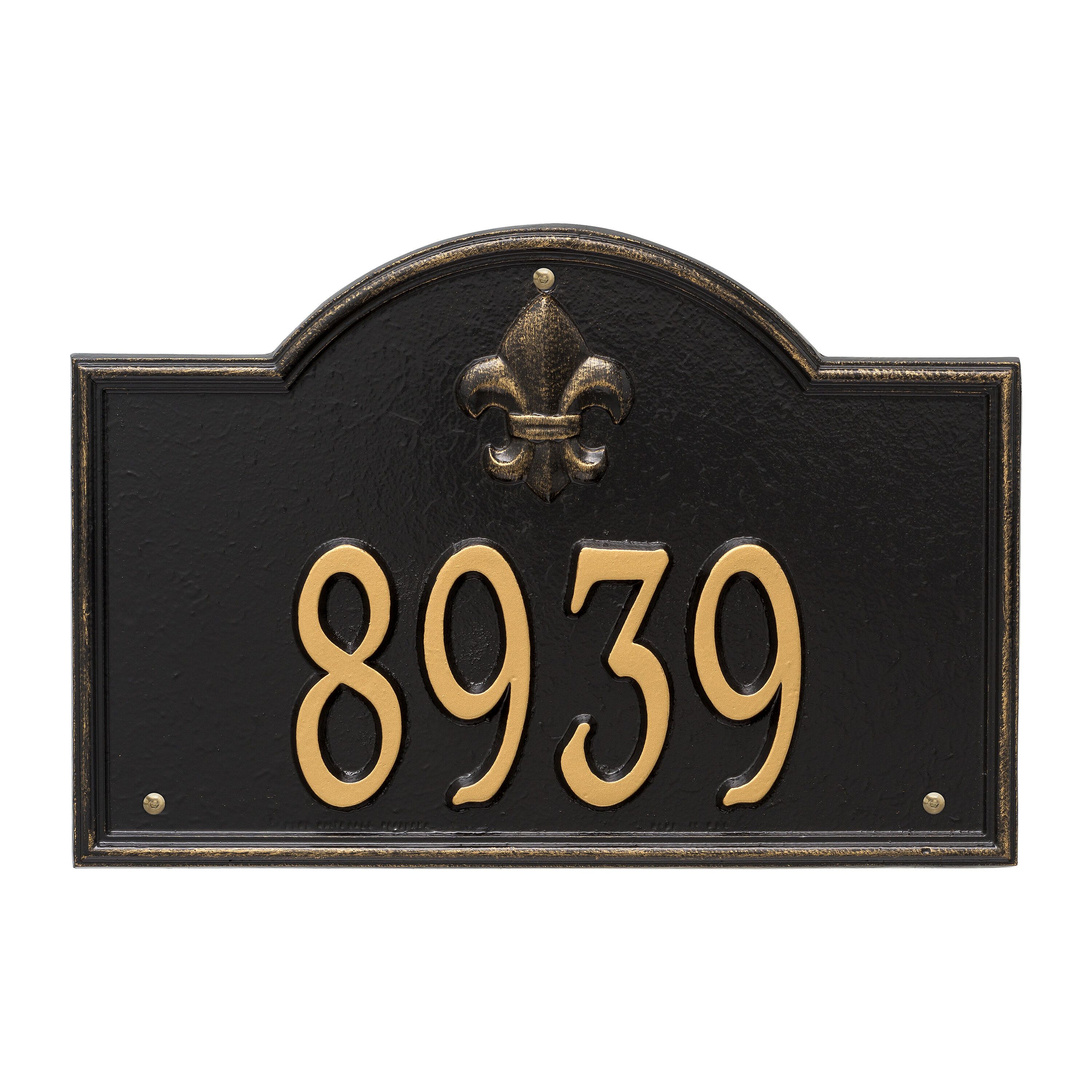 Whitehall Bayou Vista - Standard Wall - One Line Address Plaque 