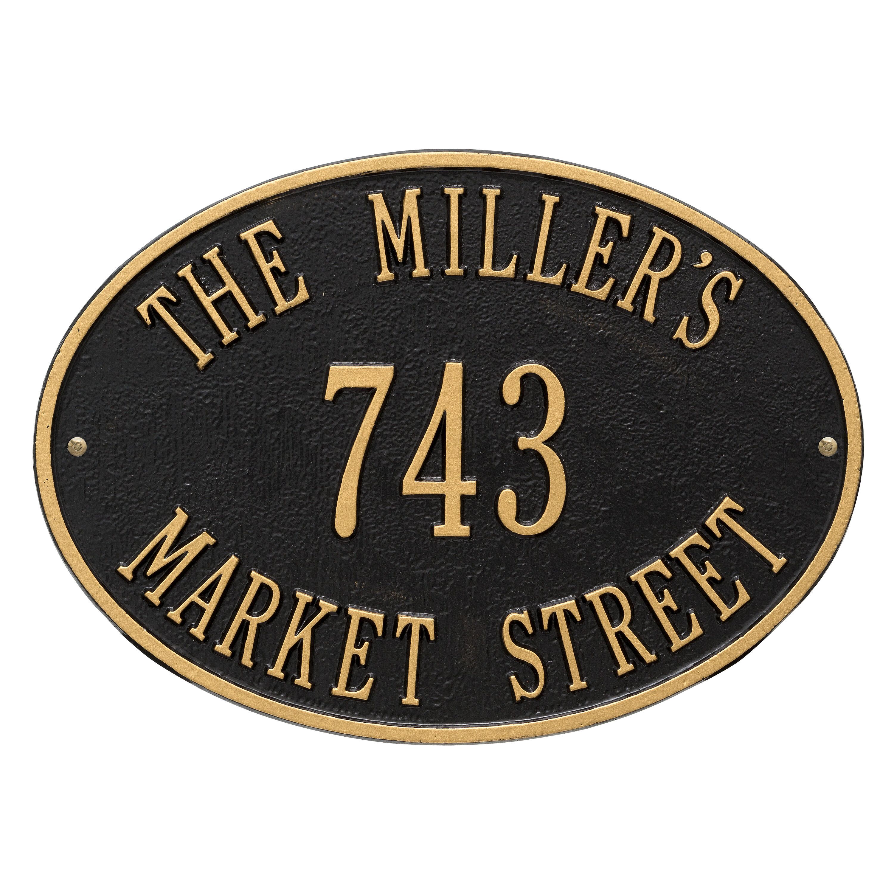 Whitehall Hawthorne Oval - Standard Wall - Three Line Address Plaque 