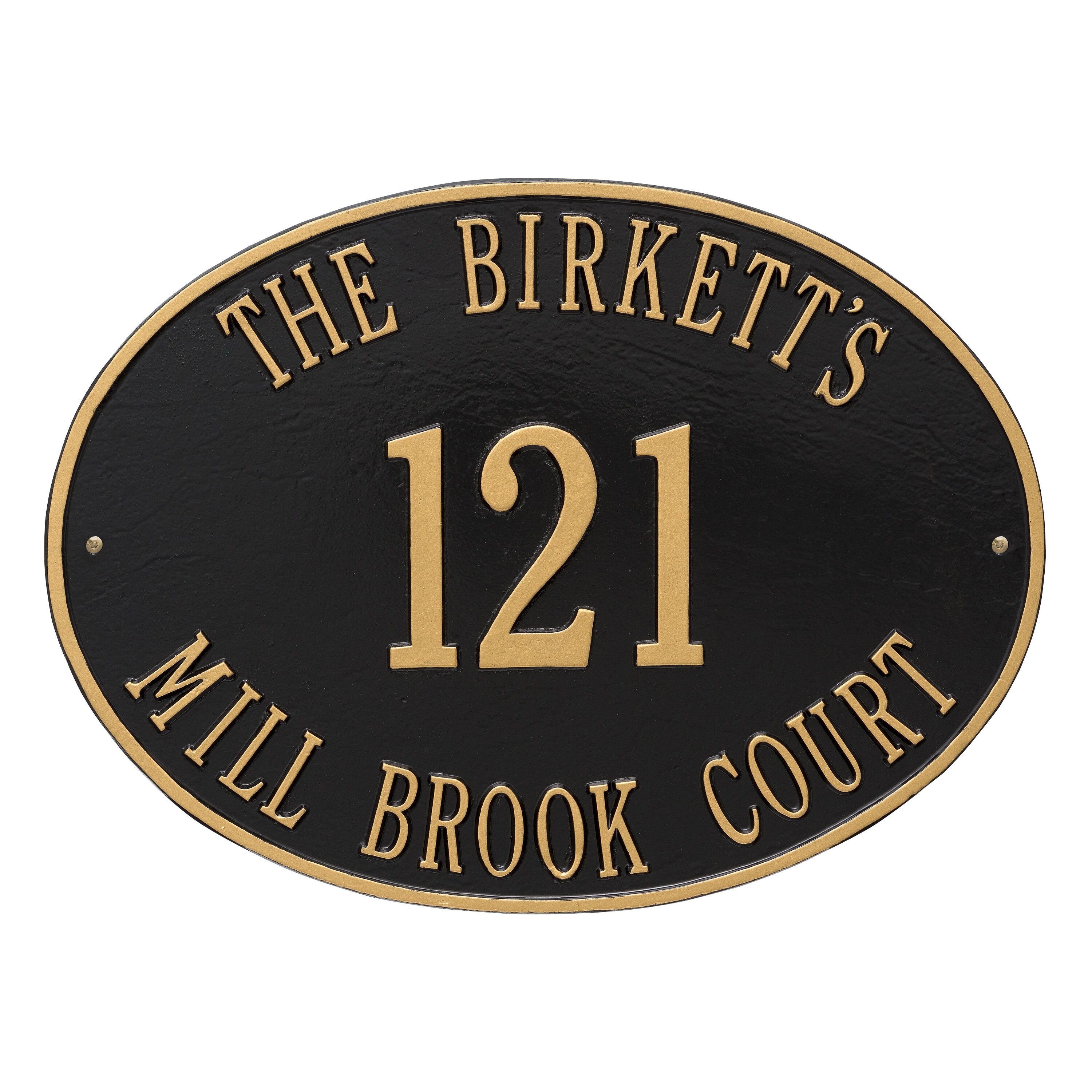 Whitehall Hawthorne Oval - Estate Wall - Three Line Address Plaque