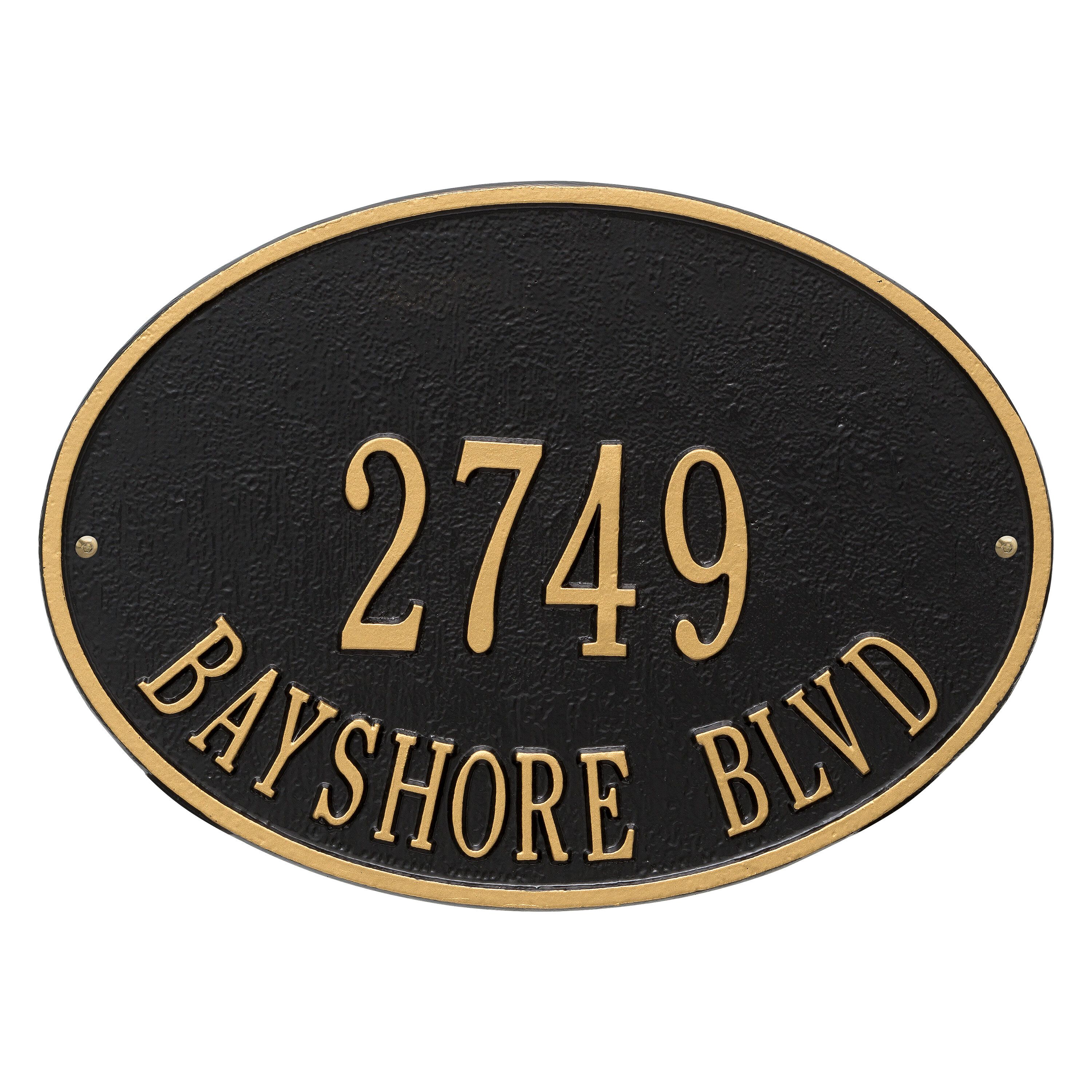 Whitehall Hawthorne Oval - Standard Wall - Two Line Address Plaque