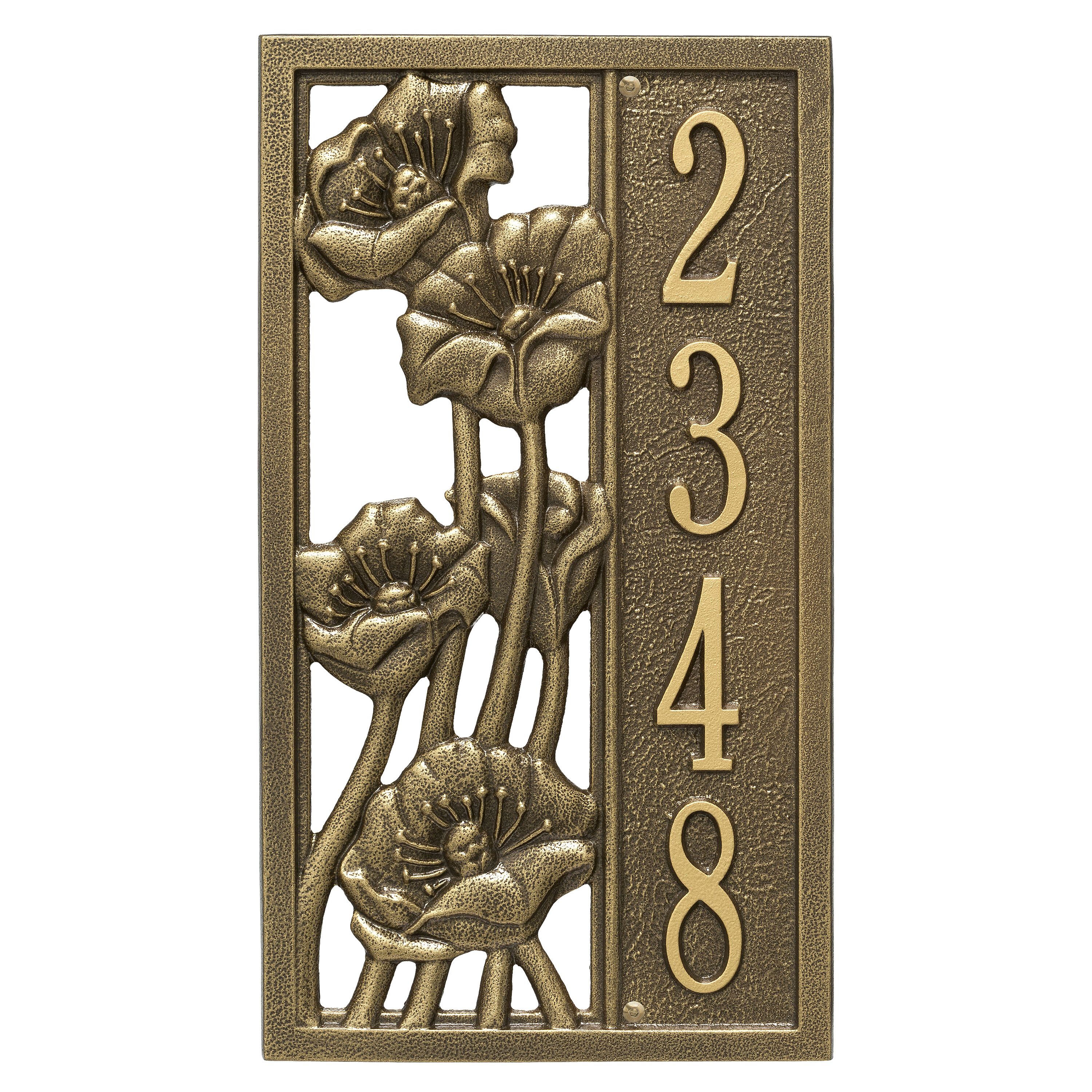 Personalized Flowering Poppies Plaque - Vertical - 1 Line 