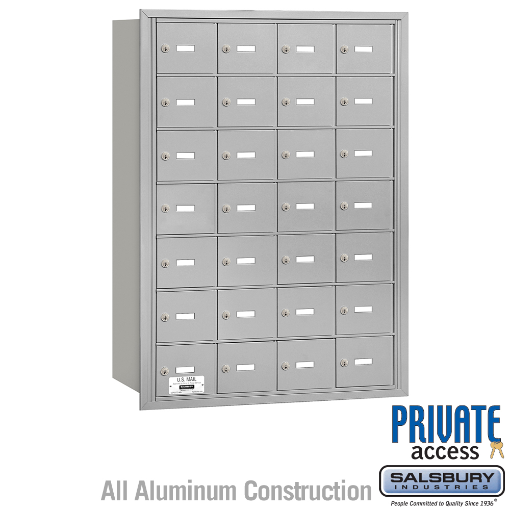Salsbury 4B+ Horizontal Mailbox - 28 A Doors - Rear Loading - Private Access