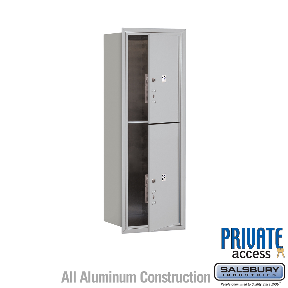 Salsbury 11 Door High Recessed Mounted 4C Horizontal Parcel Locker with 2 Parcel Lockers with Private Access - Front Loading