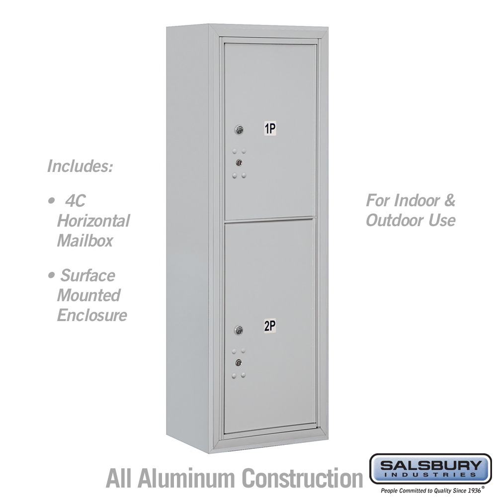 Salsbury 11 Door High Surface Mounted 4C Horizontal Parcel Locker with 2 Parcel Lockers with USPS Access