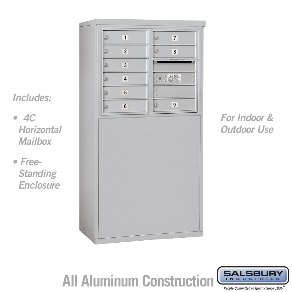 Salsbury 6 Door High Free-Standing 4C Horizontal Mailbox with 9 Doors with USPS Access