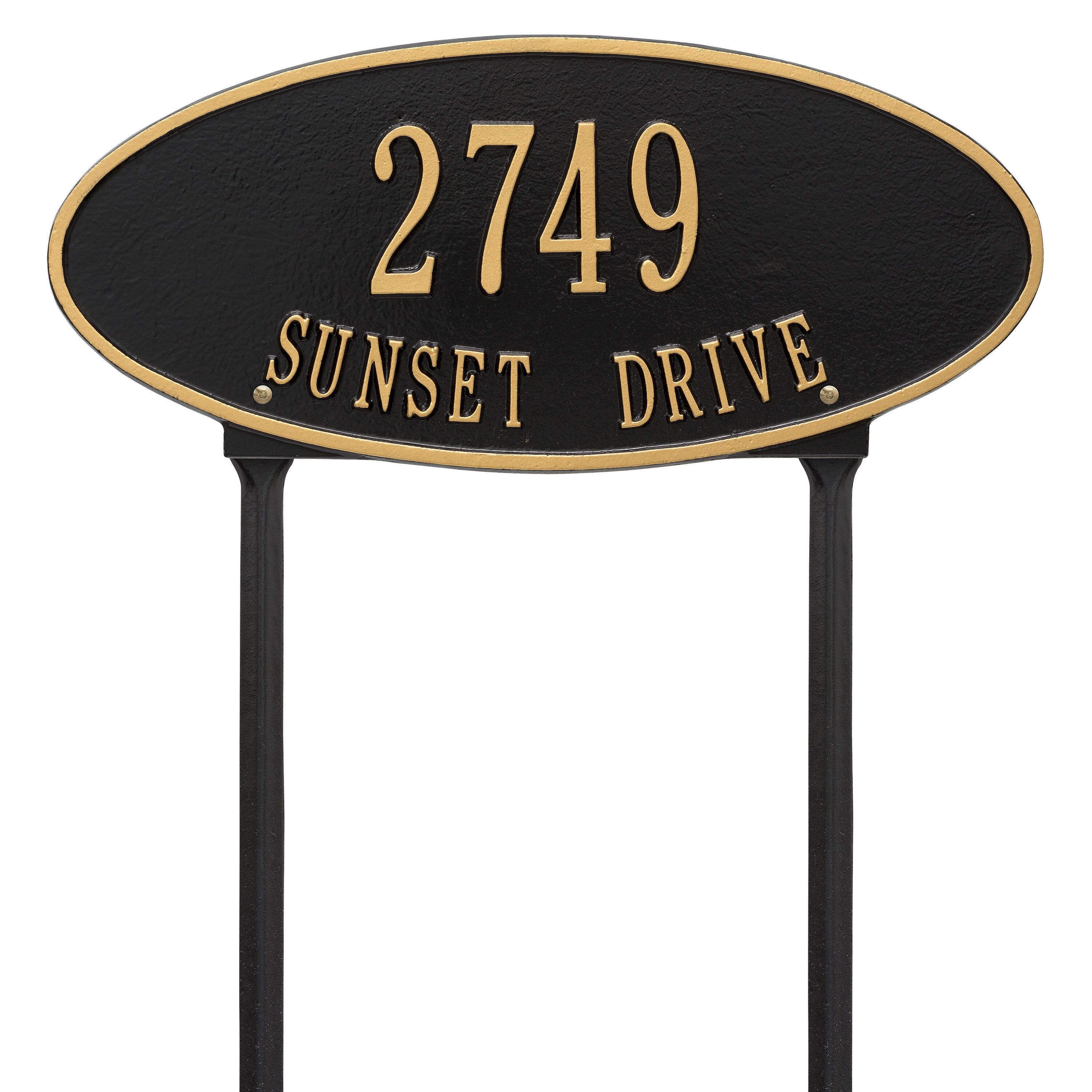 Whitehall Madison Oval - Standard Lawn - Two Line Address Plaque 