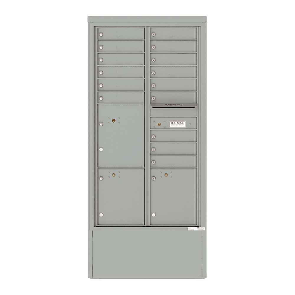4C Depot Cabinet with Front Loading Commercial Mailbox with 15 Tenant Doors and 3 Parcel Lockers - 4C16D-15-D