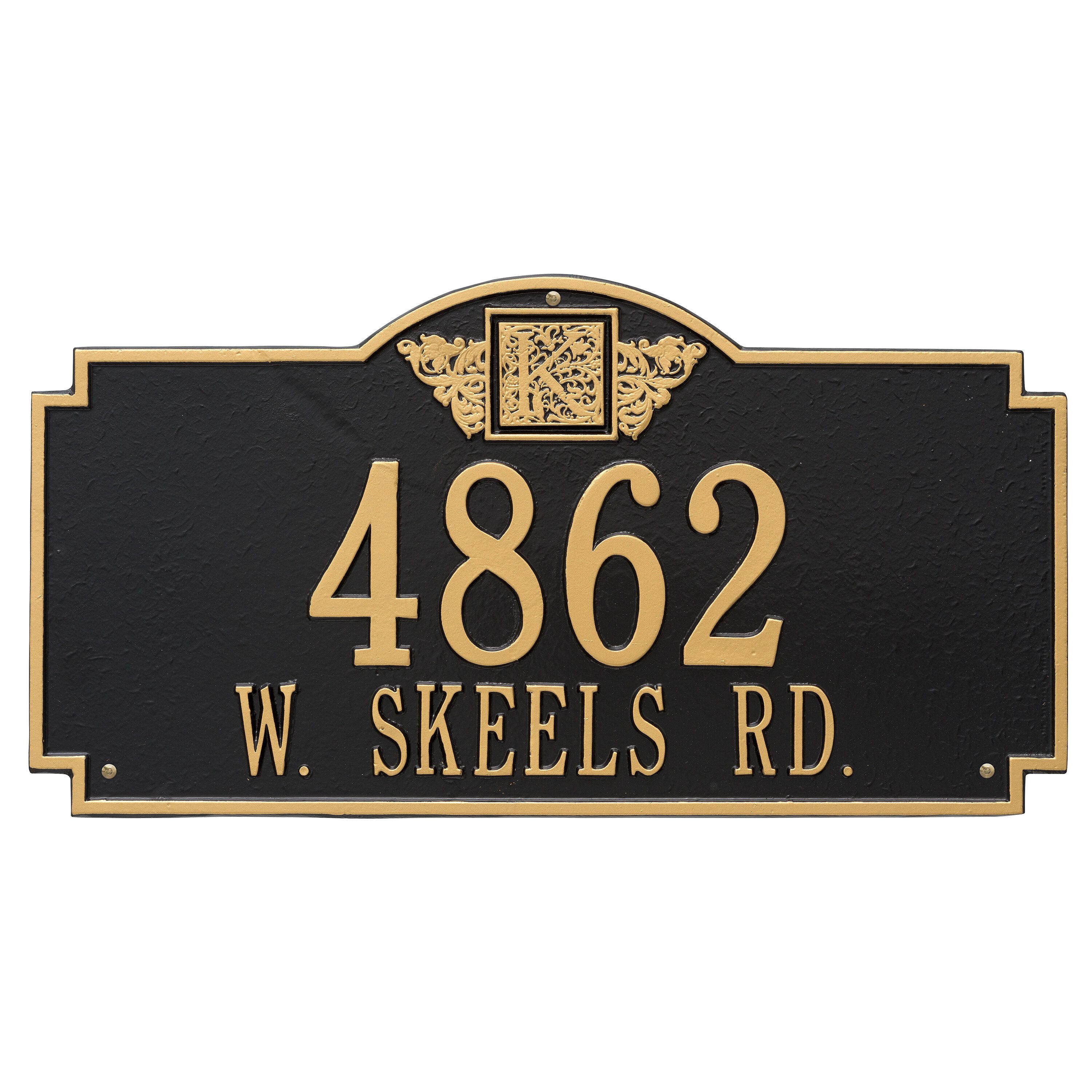 Whitehall Monogram - Estate Wall - Two Line Address Plaque 