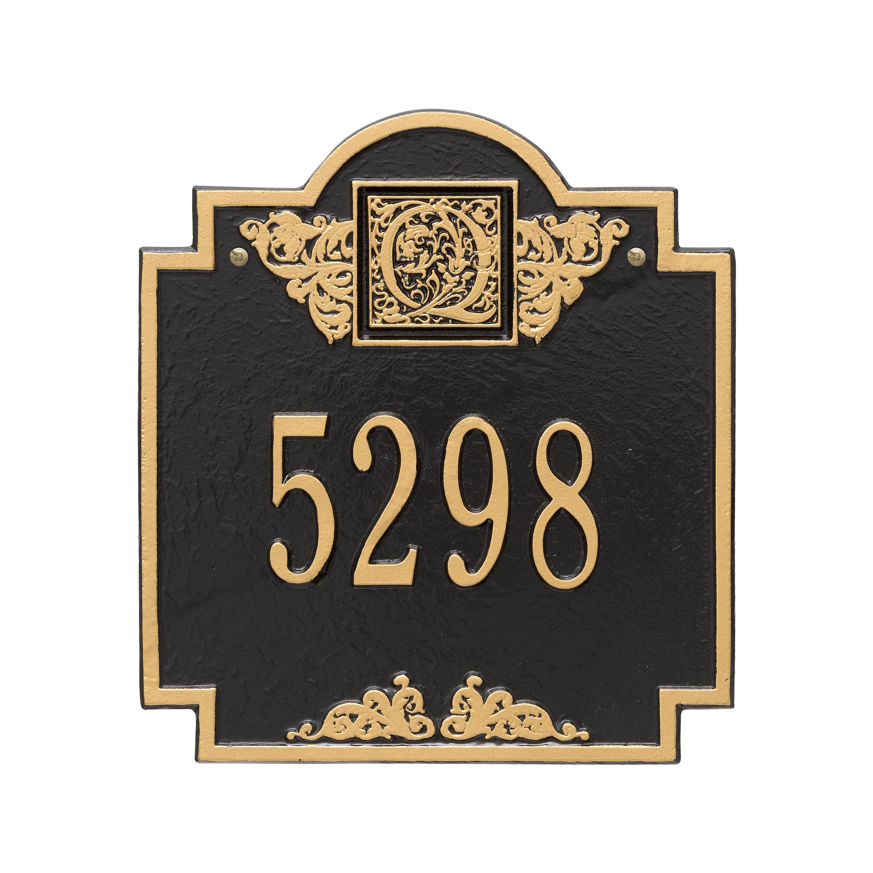 Whitehall Monogram - Standard Wall - One Line Address Plaque 