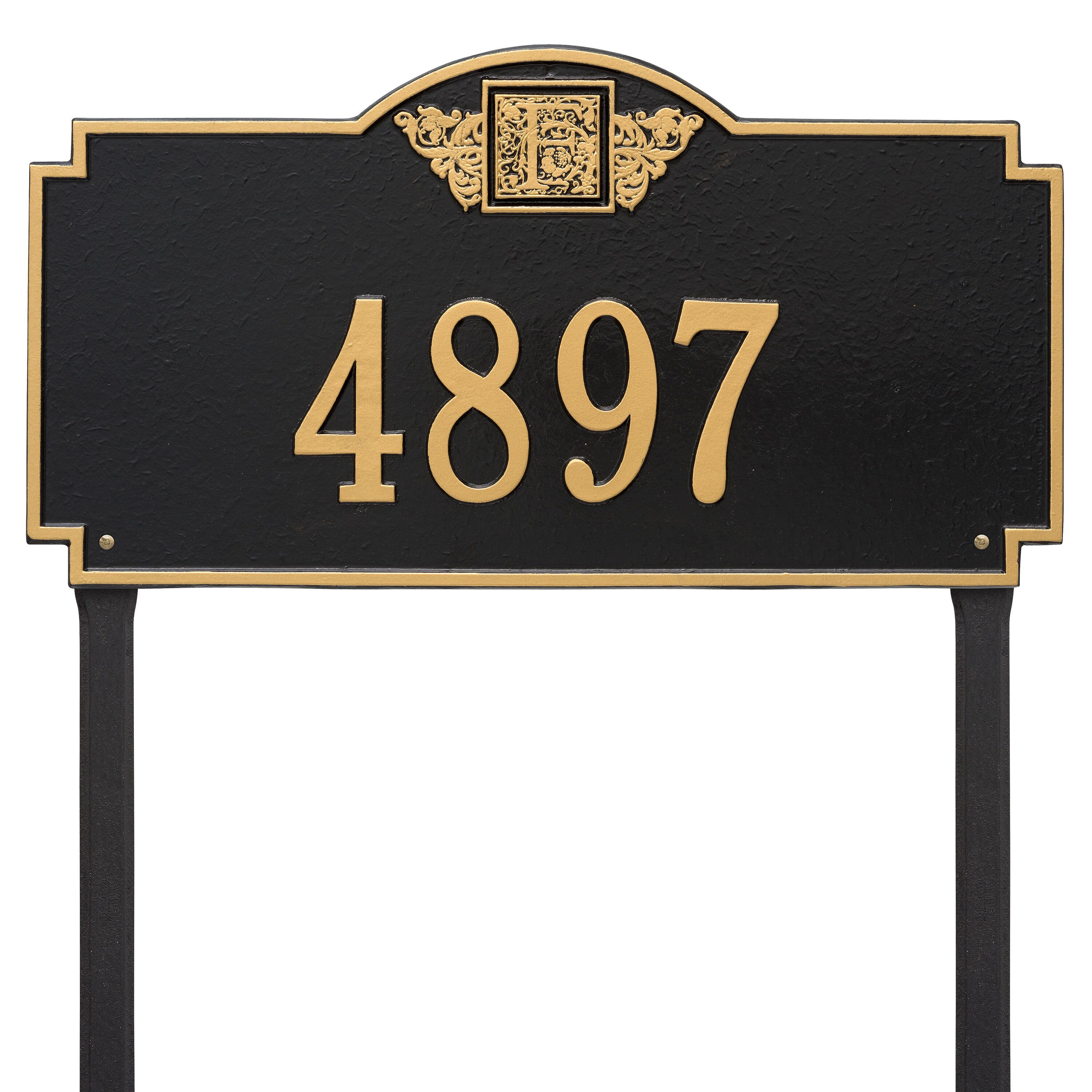 Whitehall Monogram - Estate Lawn - One Line Address Plaque 
