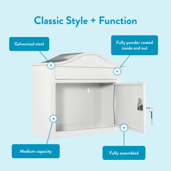 Architectural Saratoga Locking Wall Mount Mailbox