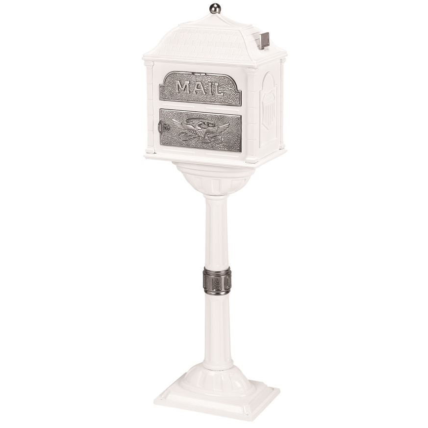 Classic Pedestal Mailbox Package in Satin Nickel
