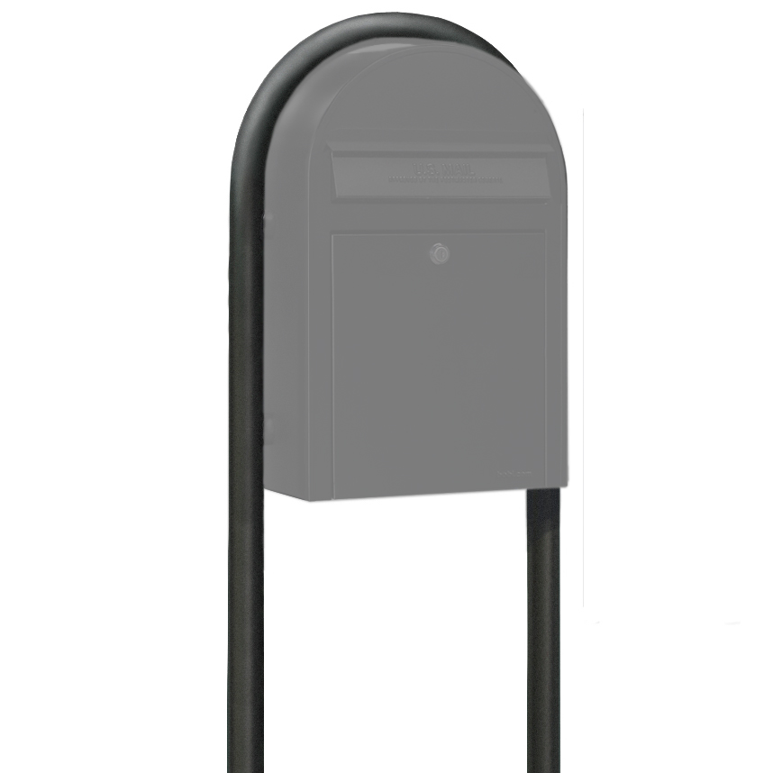 USPS Bobi Structured Black Round Mailbox Post