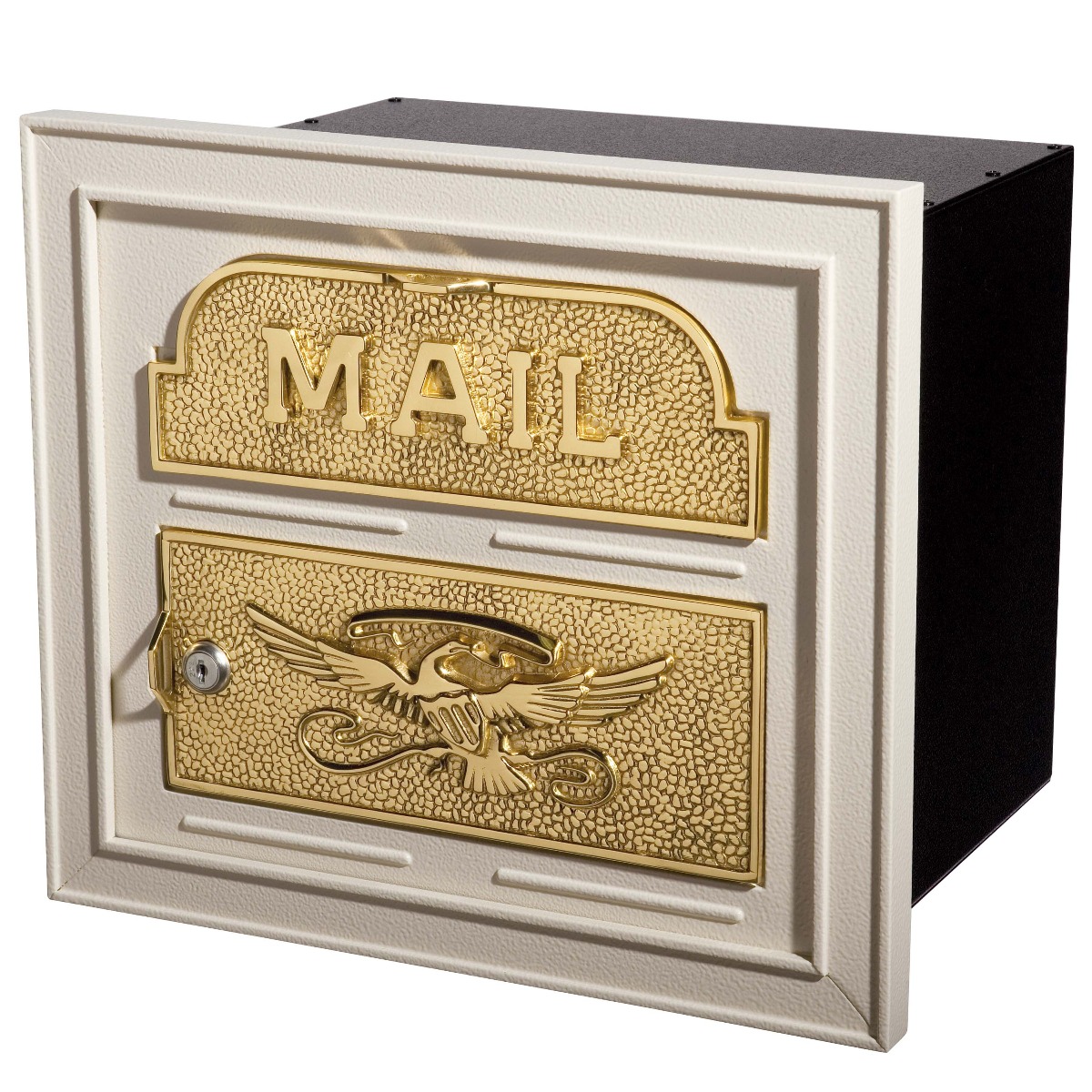 almond-with-polished-brass-classic-column-mailbox