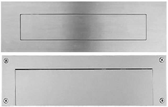 Stainless Steel Mail Slot - LARGE (15.7 in. x 3.9 in.) - Front and Rear Pieces (Choose Finish)