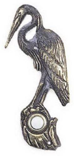 Whitehall Heron Doorbell (Solid Brass) - Verdigris Finish