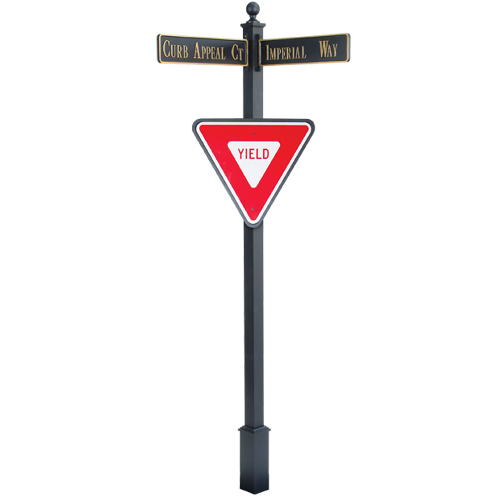 Deeds Rd Sign Post Estate Square Post Street Sign with Cast Blades and 30
